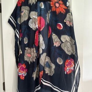 Floral Patterned Shawl Tunic One Size